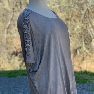 NWOT Longer tee with sparkling accents on shoulder
